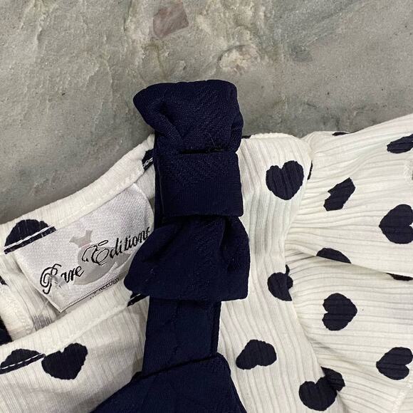 RARE EDITIONS Toddler Girls Knit Jumper with Heart Pattern Top - Picture 5 of 7